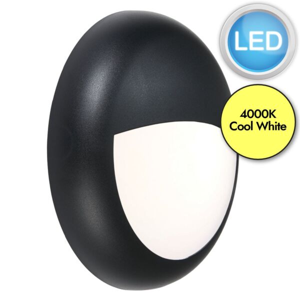 Saxby Lighting - Forca - 77911 & 77892 - LED Black Opal IP65 Eyelid Bezel 12w Outdoor Bulkhead Light