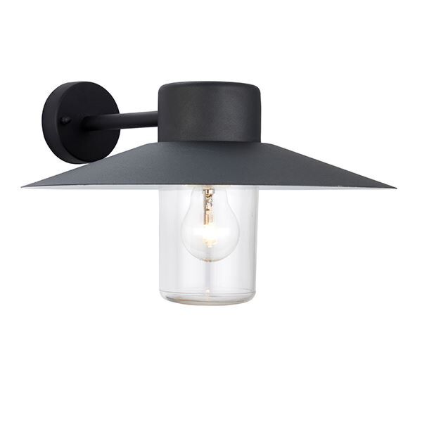 Endon Lighting - Fenwick - 60798 - Black Clear Glass IP44 Outdoor Wall Light