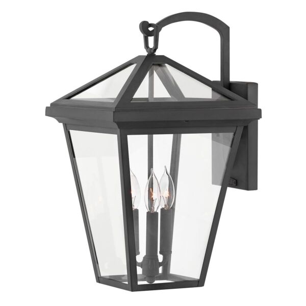 Quintiesse - Alford Place - QN-ALFORD-PLACE2-L-MB - Black Clear Glass 3 Light IP44 Outdoor Wall Light