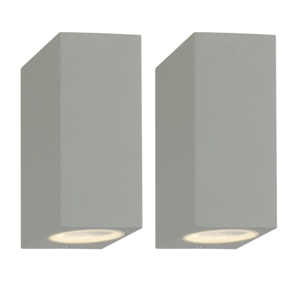 Set of 2 Falmouth - Grey Up Down Outdoor IP44 Wall Lights