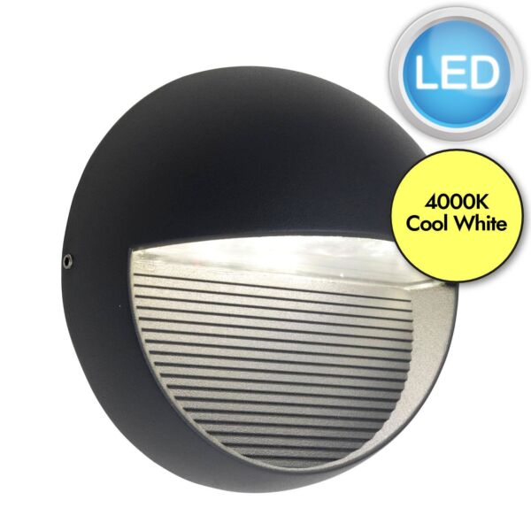 Lutec - Radius - 5186502118 - LED Dark Grey Clear IP54 Outdoor Wall Washer Light