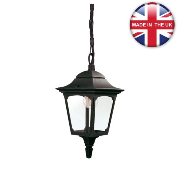 Elstead Lighting - Chapel - CPM9-BLACK - Black Clear Glass IP44 Outdoor Ceiling Pendant Light