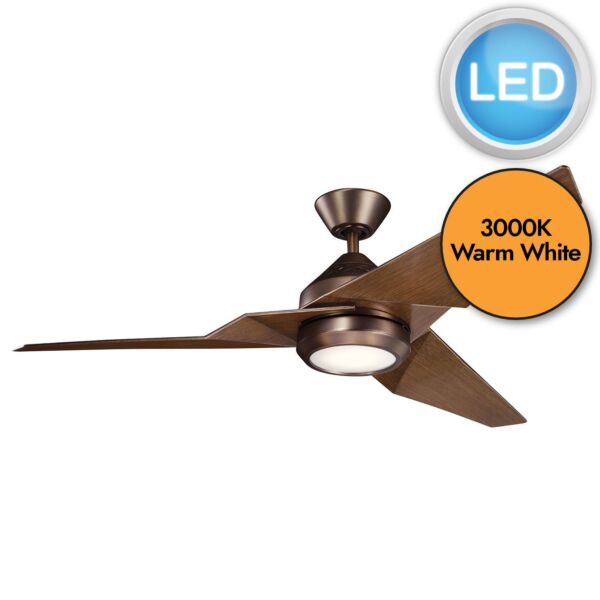 Kichler Lighting - Jade - KLF-JADE-60-BB - Oil Rubbed Bronze Walnut White Ceiling Fan