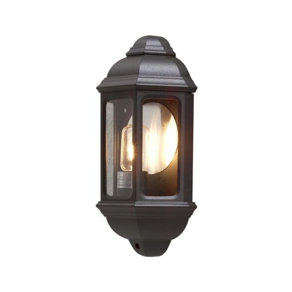 Konstsmide - Cagliari - 7011-750 - Black Outdoor Half Lantern Wall Light