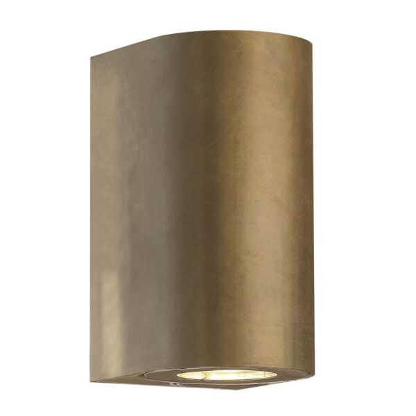 Nordlux - Canto Maxi 2 - 49721035 - Natural Brass Clear Glass 2 Light IP44 Outdoor Wall Washer Light