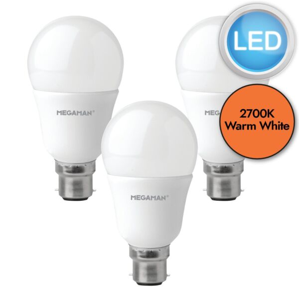 3 x 4.8W LED B22 Light Bulbs - Warm White