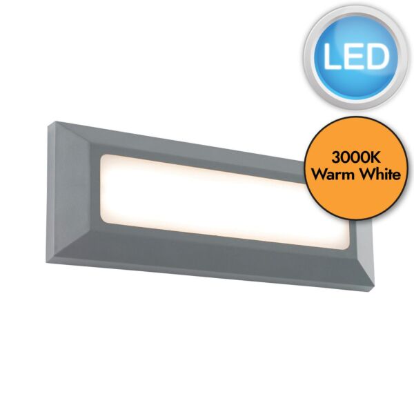 Saxby Lighting - Severus - El-40103 - LED Grey Frosted IP65 Outdoor Recessed Marker Light