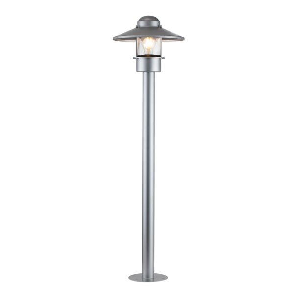 Elstead Lighting - Klampenborg - KLAMPENBORG-BOL-SIL - Silver Clear Glass IP44 Outdoor Post Light