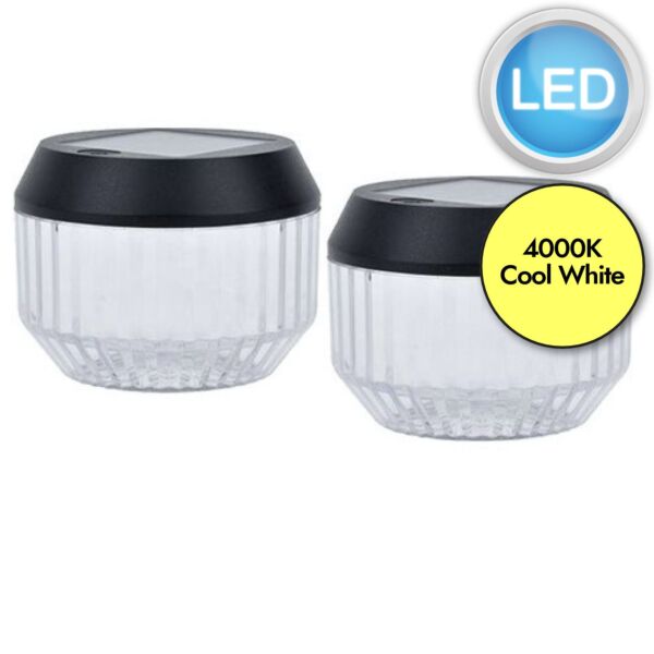 Lutec - Set of 2 Diva - 6938602330 - LED Black Clear IP44 Solar Outdoor Portable Lamps