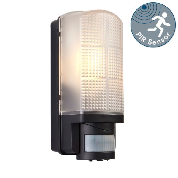 Saxby Lighting - Motion - 48739 - Black Frosted IP44 Outdoor Sensor Bulkhead Light