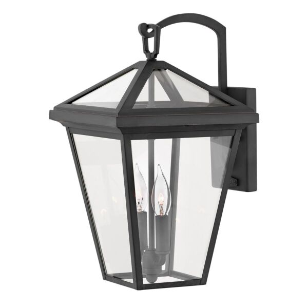 Quintiesse - Alford Place - QN-ALFORD-PLACE2-M-MB - Black Clear Glass 2 Light IP44 Outdoor Wall Light