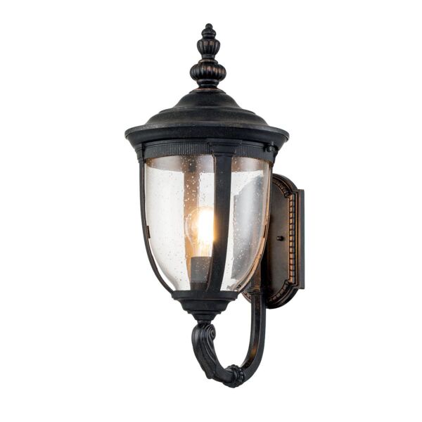 Elstead Lighting - Cleveland - CL1-M - Weathered Bronze Clear Seeded Glass IP44 Outdoor Wall Light