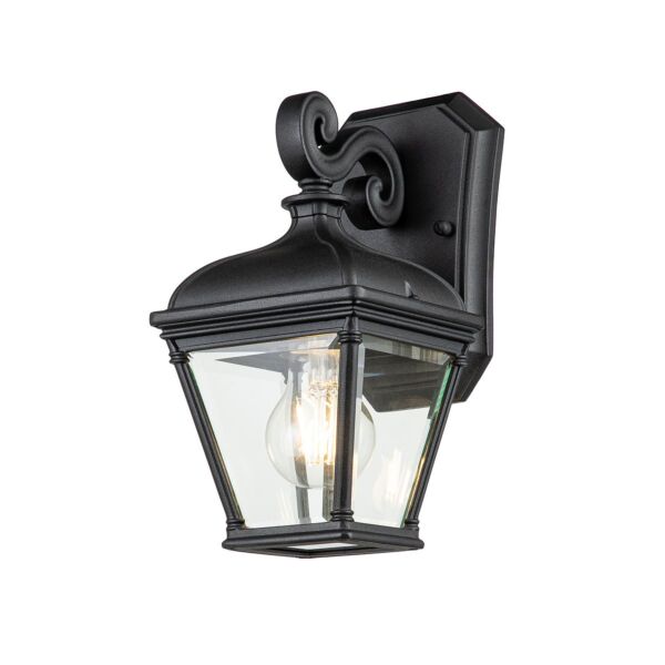 Elstead Lighting - Bayview - BAYVIEW-2S-BK - Black Clear Glass IP44 Outdoor Wall Light