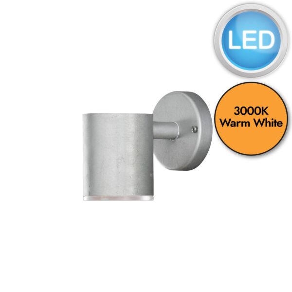 Konstsmide - Ull - 592-320 - LED Galvanized Zinc IP54 Outdoor Wall Washer Light