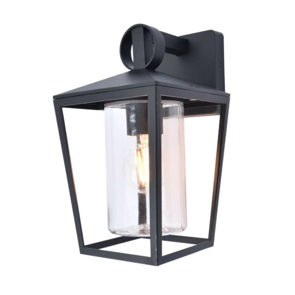 Lutec - West - 5207901012 - Black Clear Glass IP44 Outdoor Wall Light