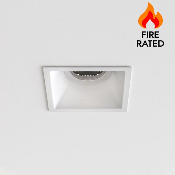 Astro Lighting - Minima Square Fixed 1249038 - IP65 Fire Rated Matt White Downlight/Recessed