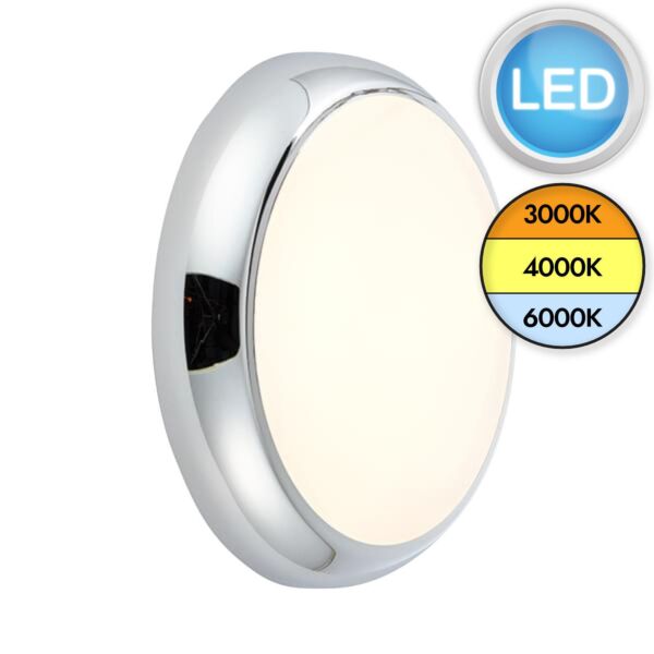 Saxby Lighting - Hero - 95545 & 95539 - LED Chrome Opal IP65 Plain Bezel Outdoor Bulkhead Light