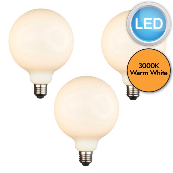 Endon Lighting - Set of 3 Opaline - 102614 - LED E27 ES Light Bulbs - 125mm dia