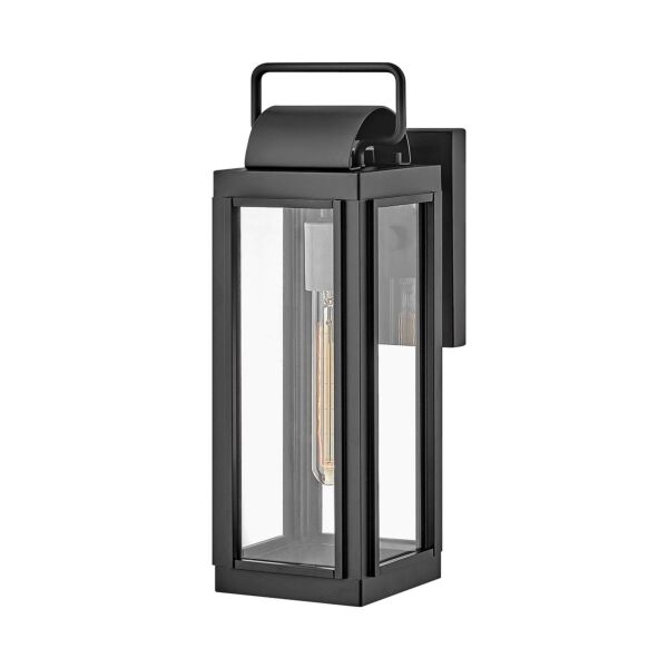 Hinkley Lighting - Sag Harbor - HK-SAG-HARBOR-S-BK - Black Clear Glass IP44 Outdoor Wall Light