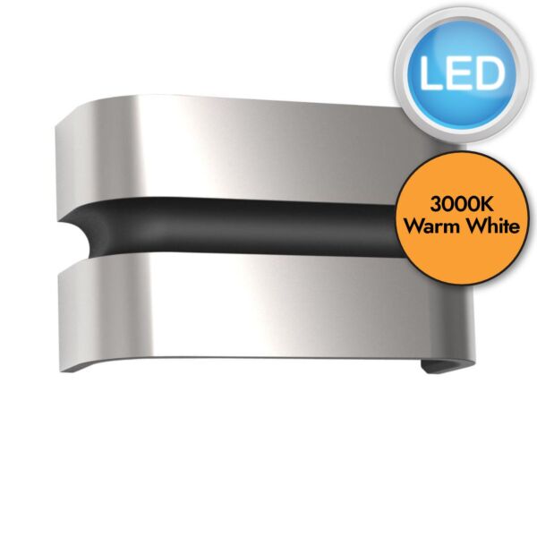 Lutec - Maya - 5198302001 - LED Stainless Steel Frosted Glass IP44 Outdoor Wall Washer Light