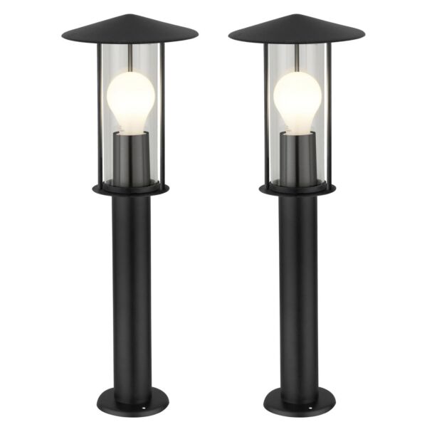 Set of 2 Treviso - Black Outdoor 50cm Post Lights