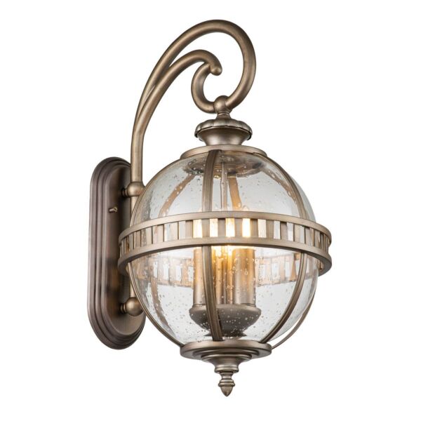 Kichler Lighting - Halleron - KL-HALLERON-2M-BU - Burnished Bronze Clear Seeded Glass 3 Light IP44 Outdoor Wall Light