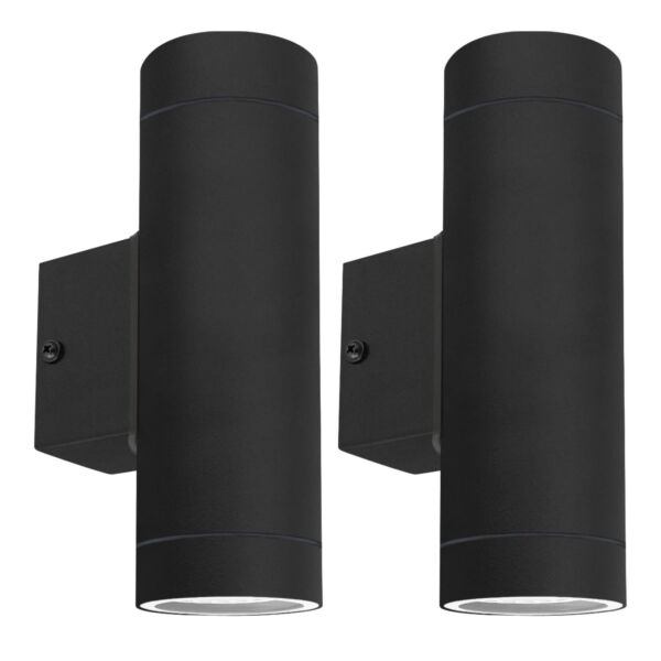 Set of 2 Falston - Black Up Down Outdoor Wall Lights