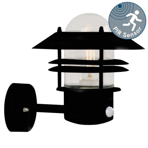 Nordlux - Blokhus - 25031003 - Black Clear Glass IP54 Outdoor Sensor Wall Light