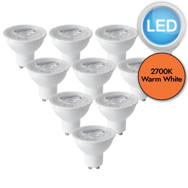 10 x 5W LED GU10 Dimming Light Bulbs - Warm White