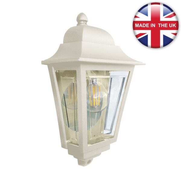 Elstead Lighting - Deco Lane - DECO-LANE7-CREAM - Cream Clear IP44 Outdoor Half Lantern Wall Light