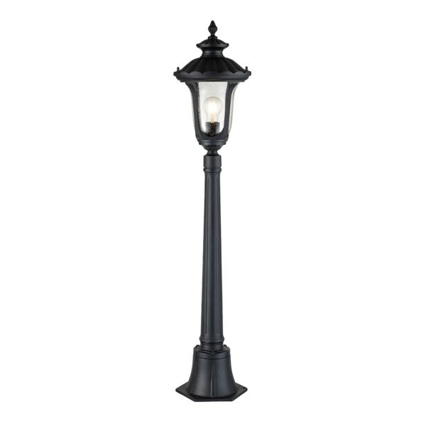 Elstead Lighting - Chicago - CC4-S-BK - Black Clear Seeded Glass IP44 Outdoor Post Light