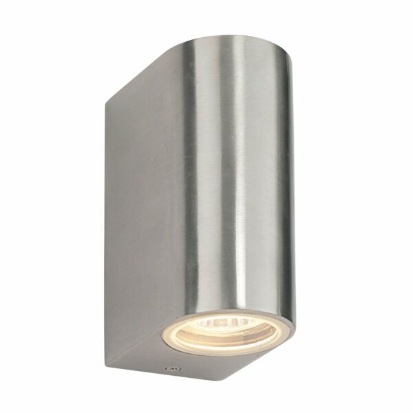 Saxby Lighting - Doron - 13915 - Brushed Aluminium Clear Glass 2 Light IP44 Outdoor Wall Washer Light