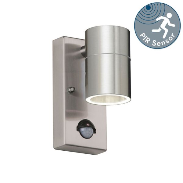 Endon Lighting - Canon - EL-40063 - Stainless Steel Clear Glass IP44 Outdoor Sensor Wall Light