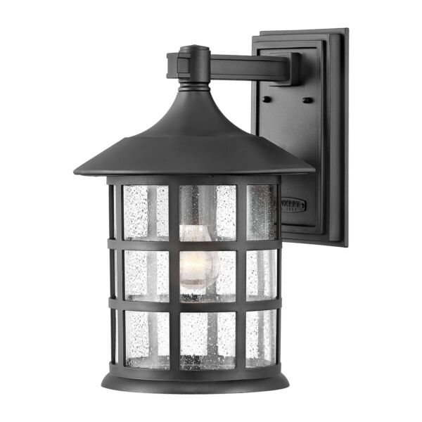 Hinkley Lighting - Freeport - HK-FREEPORT2-L-TBK - Black Clear Seeded Glass IP44 Outdoor Wall Light