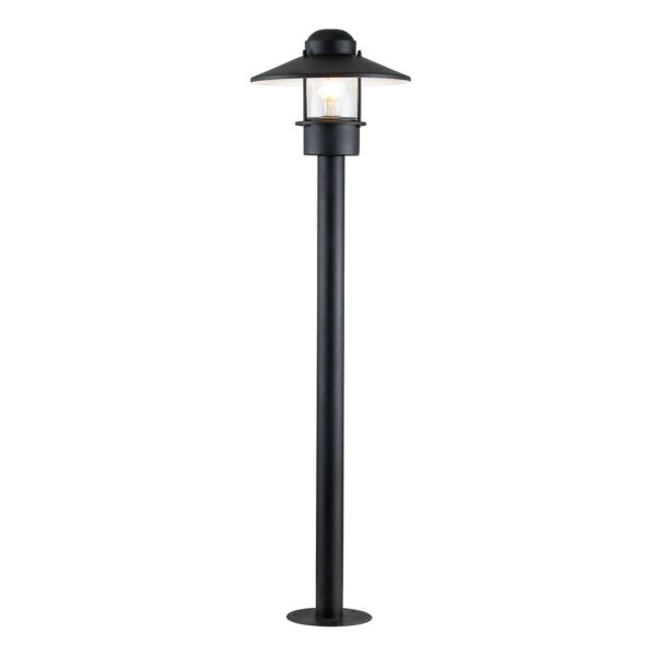 Elstead Lighting - Klampenborg - KLAMPENBORG-BOL-BK - Black Clear Glass IP44 Outdoor Post Light