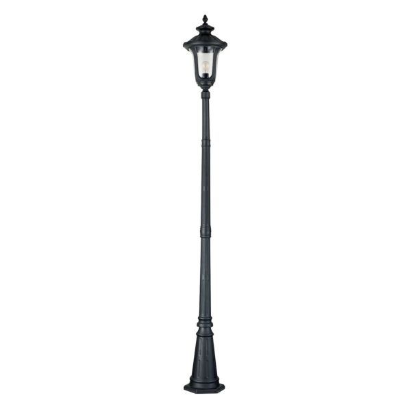 Elstead Lighting - Chicago - CC5-M-BK - Black Clear Seeded Glass IP44 Outdoor Lamp Post