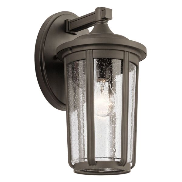 Quintiesse - Fairfield - QN-FAIRFIELD-L-OZ - Olde Bronze Clear Seeded Glass IP44 Outdoor Wall Light