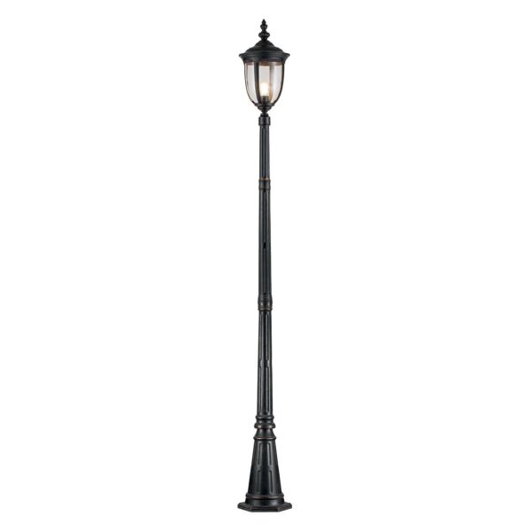 Elstead Lighting - Cleveland - CL5-M - Weathered Bronze Clear Seeded Glass IP44 Outdoor Lamp Post