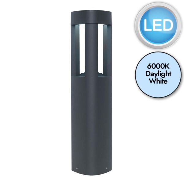 Saxby Lighting - Tribeca - El-40075 - LED Grey Frosted IP54 Short Outdoor Post Light