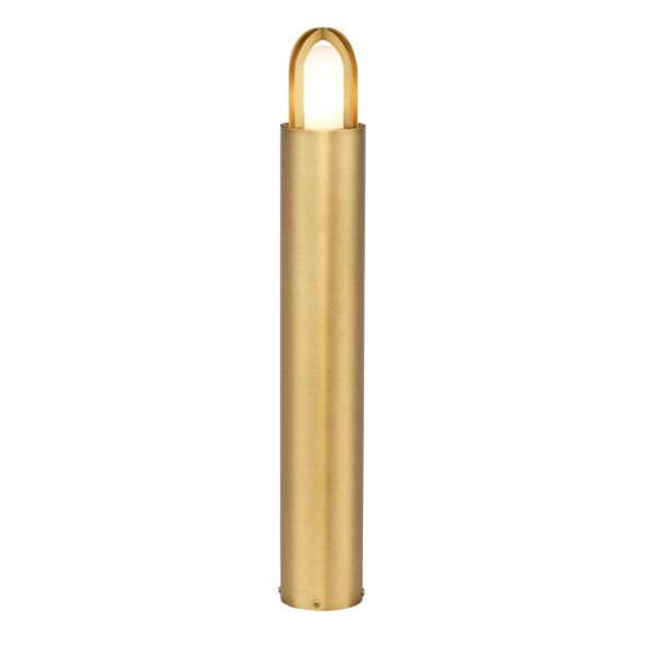 Elstead Lighting - Paignton - PAIGNTON-B-BRASS - Antique Brass Frosted Glass IP55 Outdoor Post Light