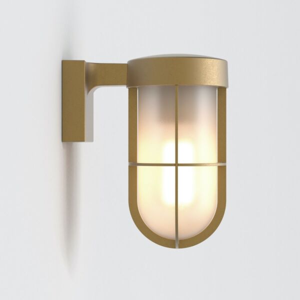 Astro Lighting - Cabin Wall Frosted 1368008 - IP44 Antique Brass Wall Light