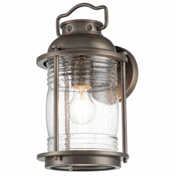 Kichler Lighting - Ashland Bay - KL-ASHLANDBAY2-M-BU - Burnished Bronze Clear Seeded Glass IP44 Outdoor Wall Light