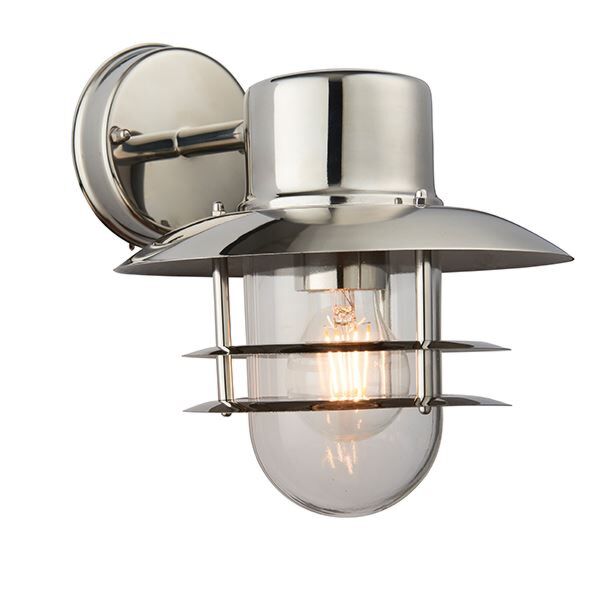 Endon Lighting - Jenson - 74703 - Stainless Steel Clear Glass IP44 Outdoor Wall Light