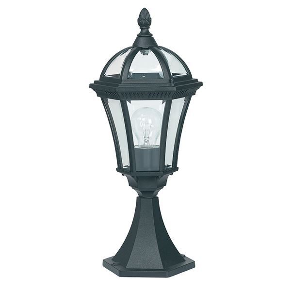 Endon Lighting - Drayton - YG-3502 - Black Clear Glass IP44 Outdoor Post Light