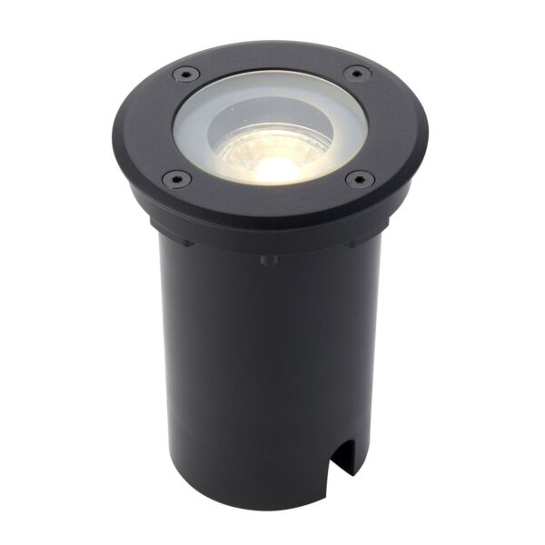 Saxby Lighting - Pillar - 103851 - Black Clear Glass IP65 Round Outdoor Ground Light