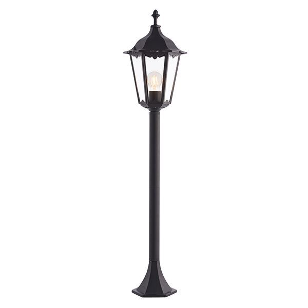 Endon Lighting - Burford - 76550 - Black Clear Glass IP44 Outdoor Post Light