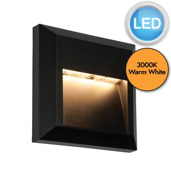 Saxby Lighting - Severus - 61219 - LED Black Clear IP65 Square Outdoor Recessed Marker Light