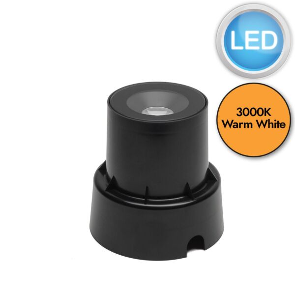 Konstsmide - Ground Spot - 7876-750 - LED Black Glass 2 Light IP65 Outdoor Ground Light