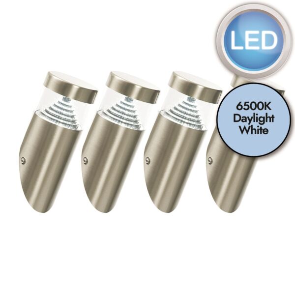 Set of 4 Inca - Outdoor Stainless Steel LED Wall Lights