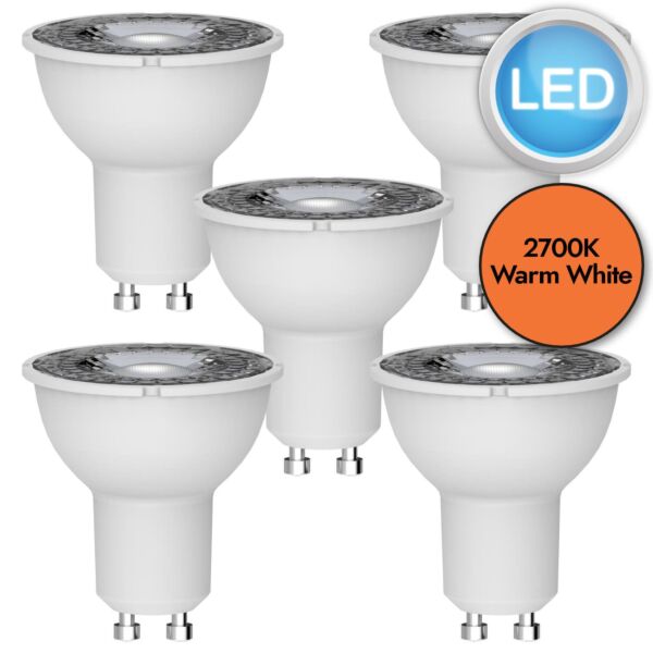 5 x 4.2W LED GU10 Light Bulbs - Warm White